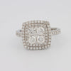 Invisible double halo square ring - ZIZOV DIAMONDS
