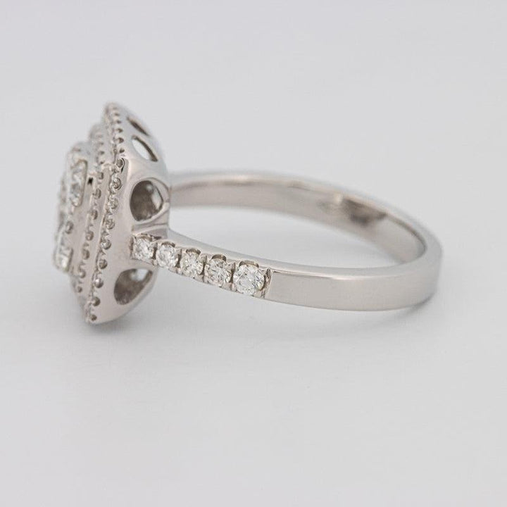 Invisible double halo square ring - ZIZOV DIAMONDS