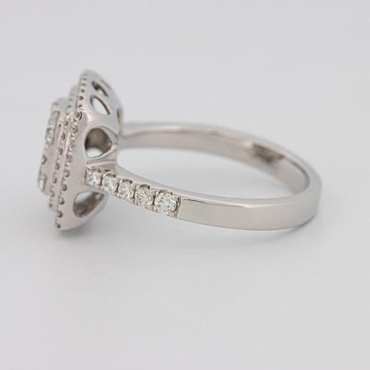 Invisible double halo square ring - ZIZOV DIAMONDS