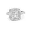 Invisible double halo square ring - ZIZOV DIAMONDS