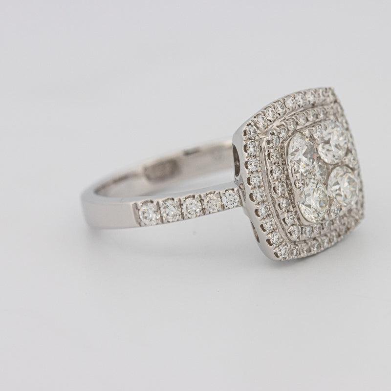 Invisible double halo square ring - ZIZOV DIAMONDS
