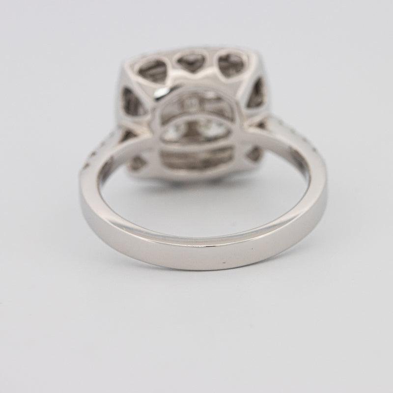 Invisible double halo square ring - ZIZOV DIAMONDS