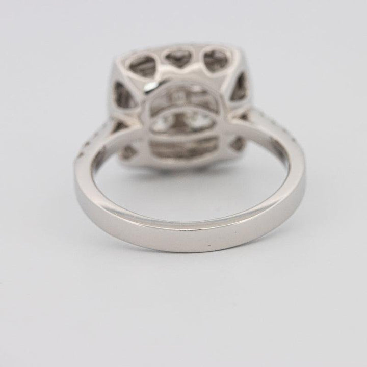 Invisible double halo square ring - ZIZOV DIAMONDS