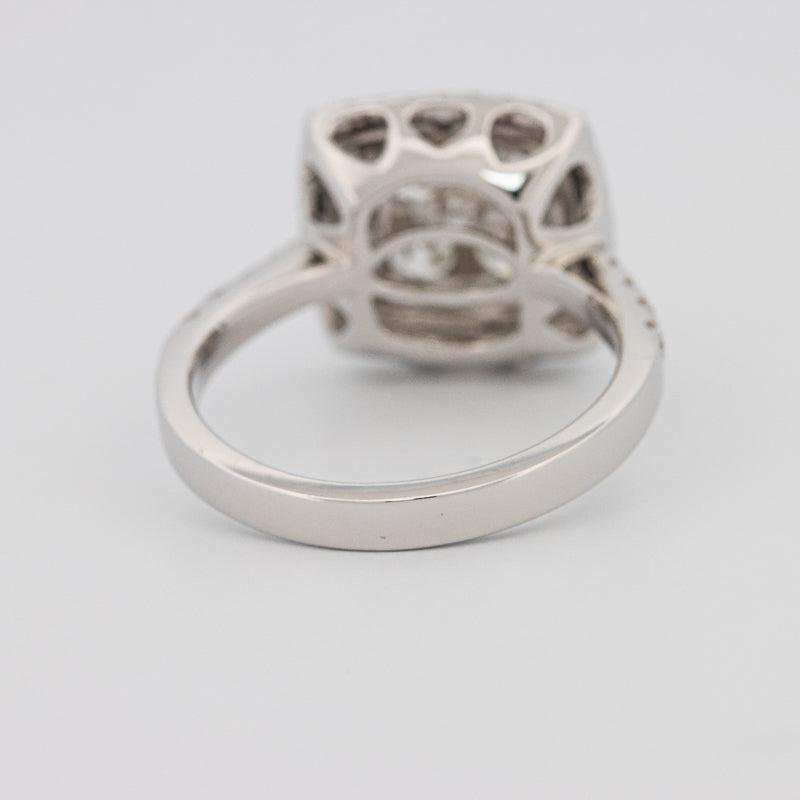 Invisible double halo square ring - ZIZOV DIAMONDS