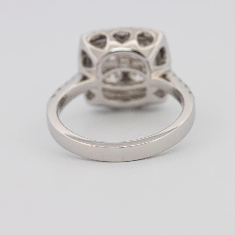 Invisible double halo square ring - ZIZOV DIAMONDS