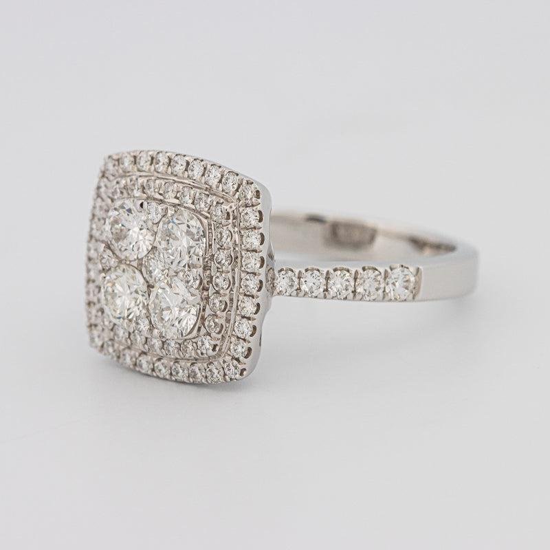 Invisible double halo square ring - ZIZOV DIAMONDS