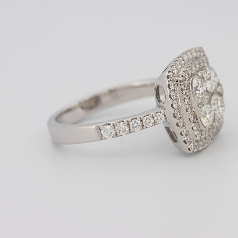 Invisible double halo square ring - ZIZOV DIAMONDS
