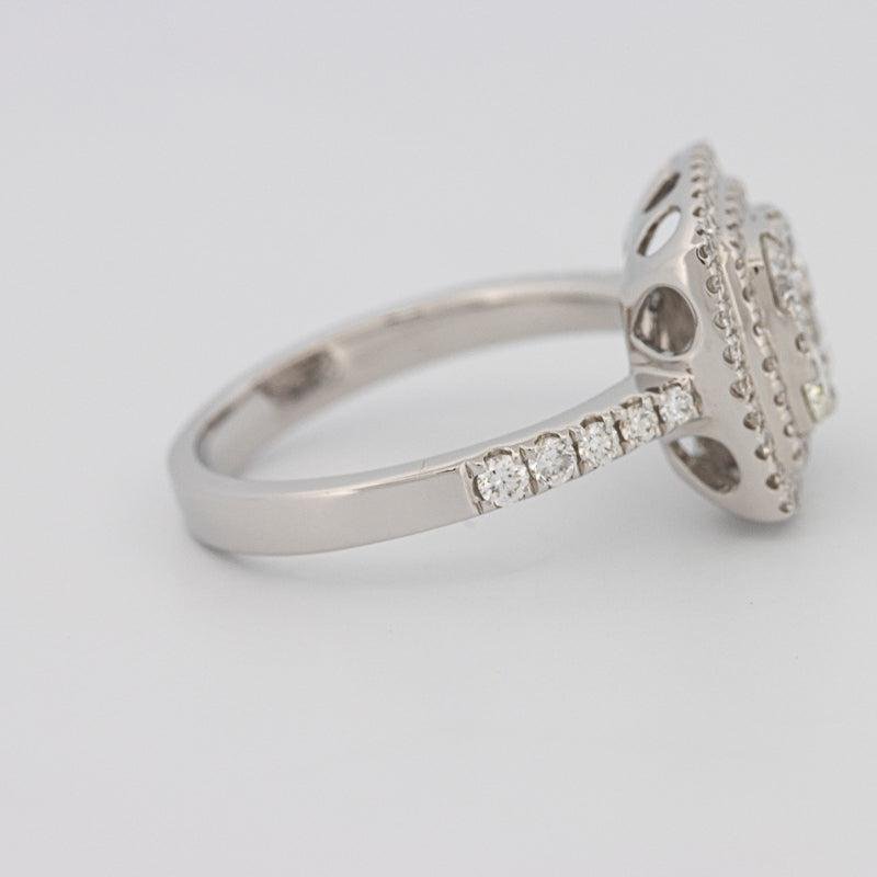 Invisible double halo square ring - ZIZOV DIAMONDS