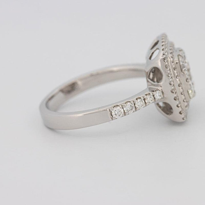 Invisible double halo square ring - ZIZOV DIAMONDS