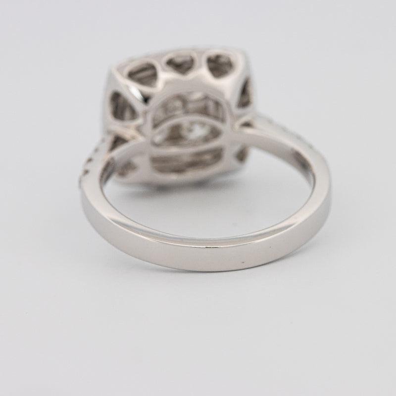 Invisible double halo square ring - ZIZOV DIAMONDS