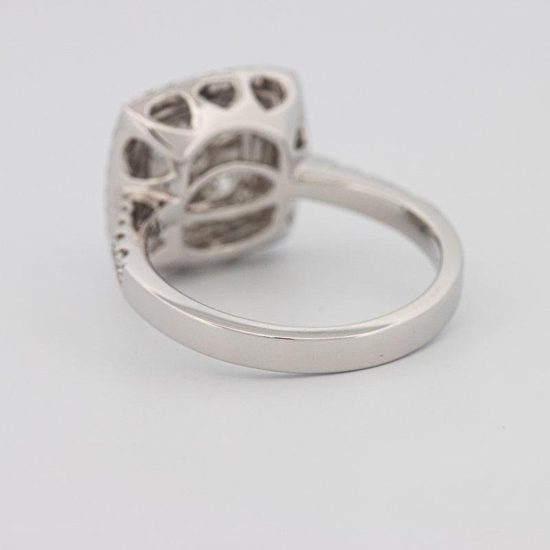 Invisible double halo square ring - ZIZOV DIAMONDS