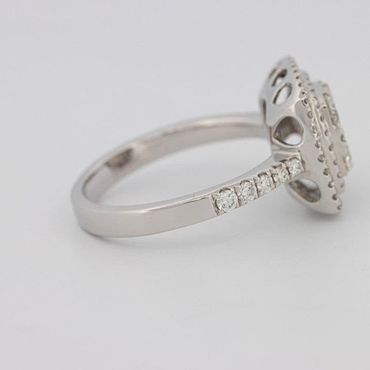 Invisible double halo square ring - ZIZOV DIAMONDS
