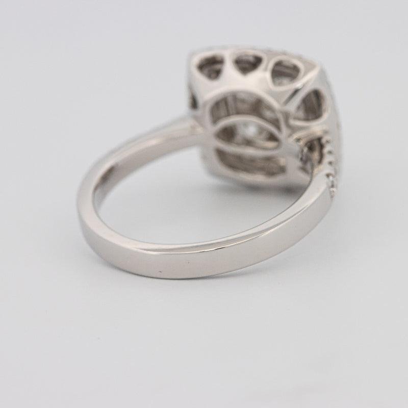 Invisible double halo square ring - ZIZOV DIAMONDS