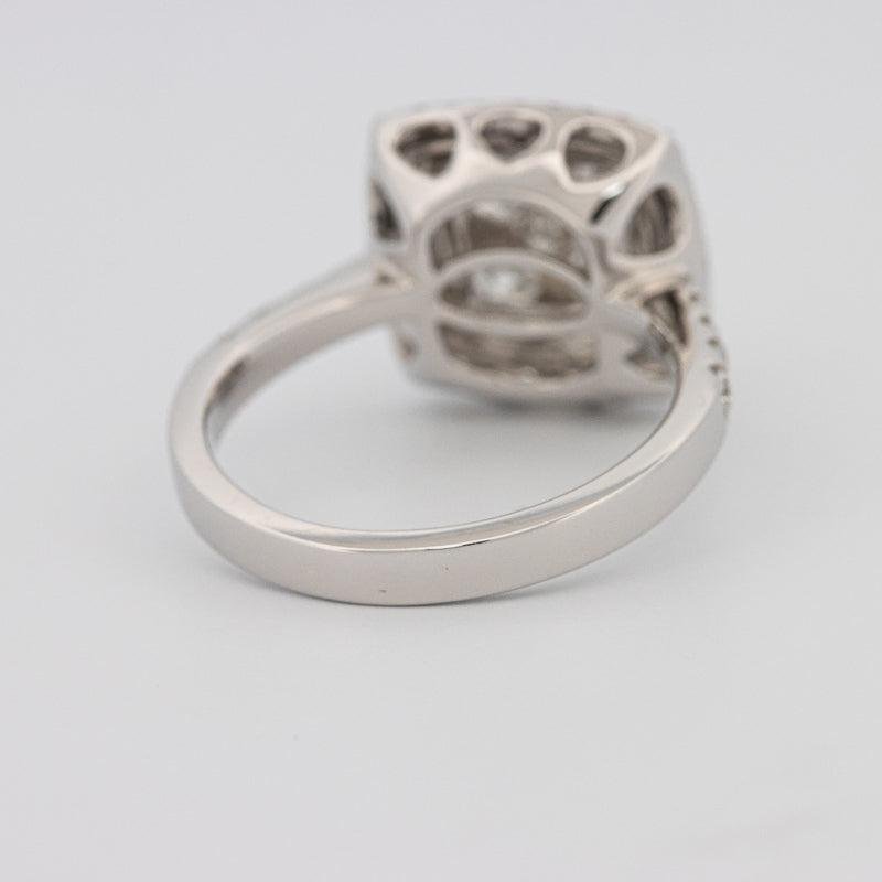 Invisible double halo square ring - ZIZOV DIAMONDS