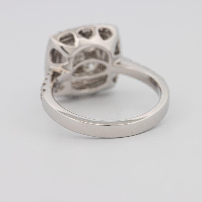 Invisible double halo square ring - ZIZOV DIAMONDS