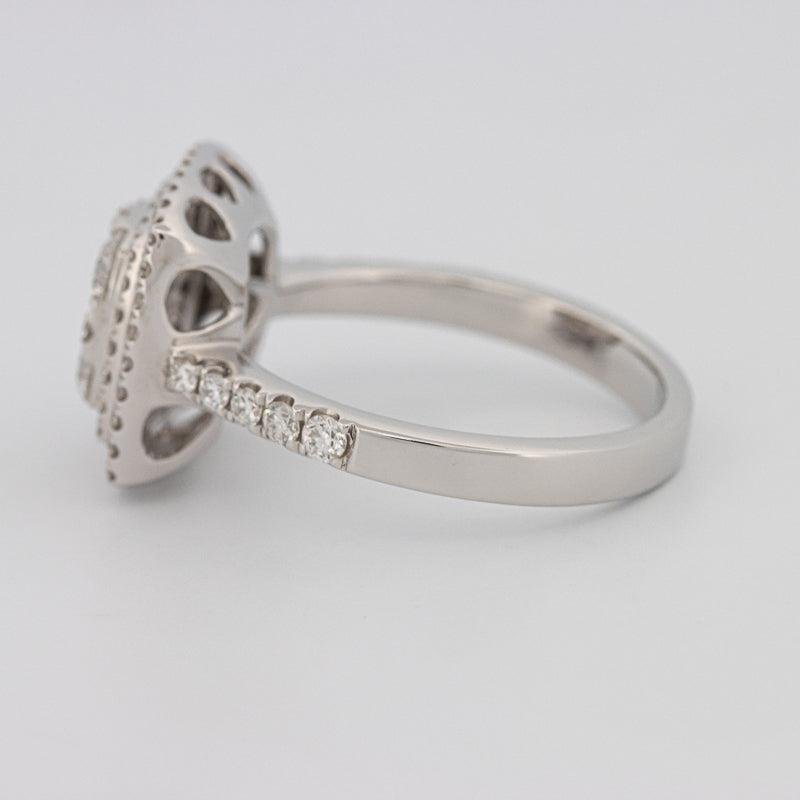 Invisible double halo square ring - ZIZOV DIAMONDS