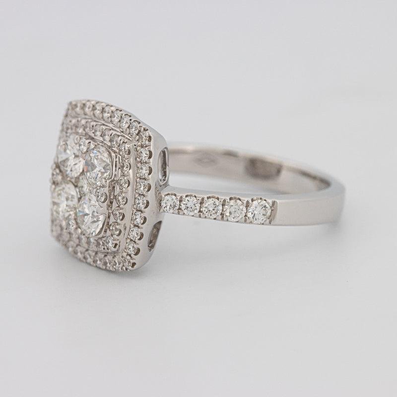 Invisible double halo square ring - ZIZOV DIAMONDS