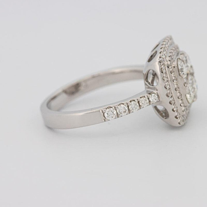 Invisible double halo square ring - ZIZOV DIAMONDS