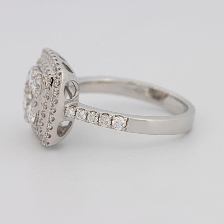 Invisible double halo square ring - ZIZOV DIAMONDS