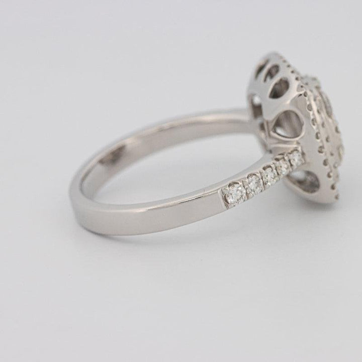 Invisible double halo square ring - ZIZOV DIAMONDS