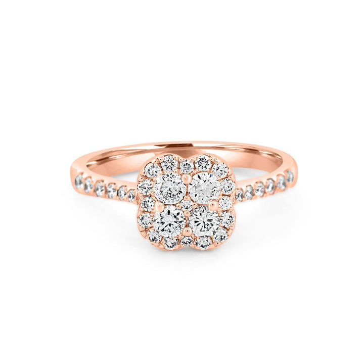 invisible flower diamond ring - ZIZOV DIAMONDS