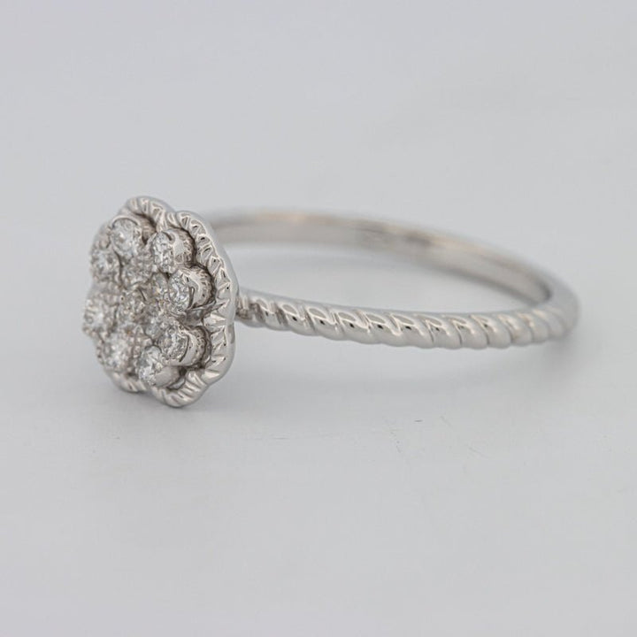 Invisible Flower Solitaire Dot Ring - ZIZOV DIAMONDS