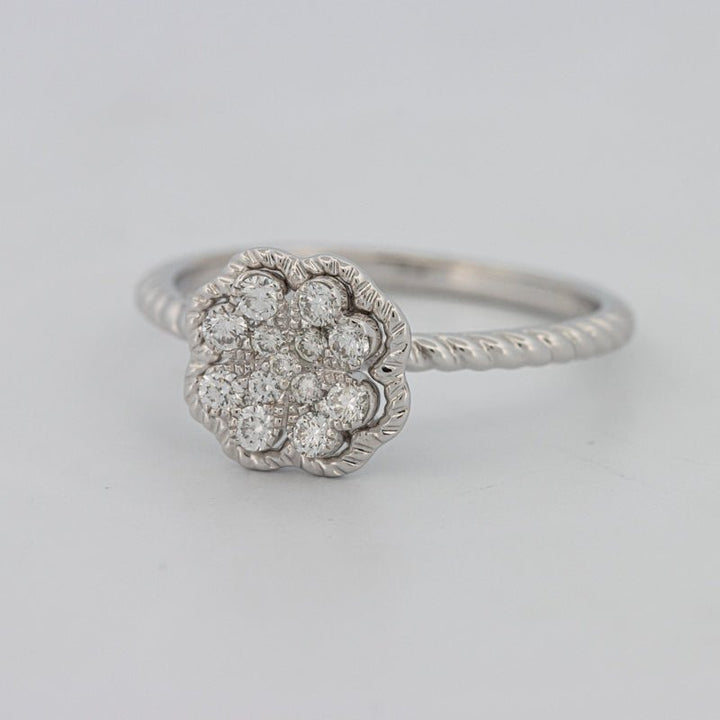 Invisible Flower Solitaire Dot Ring - ZIZOV DIAMONDS