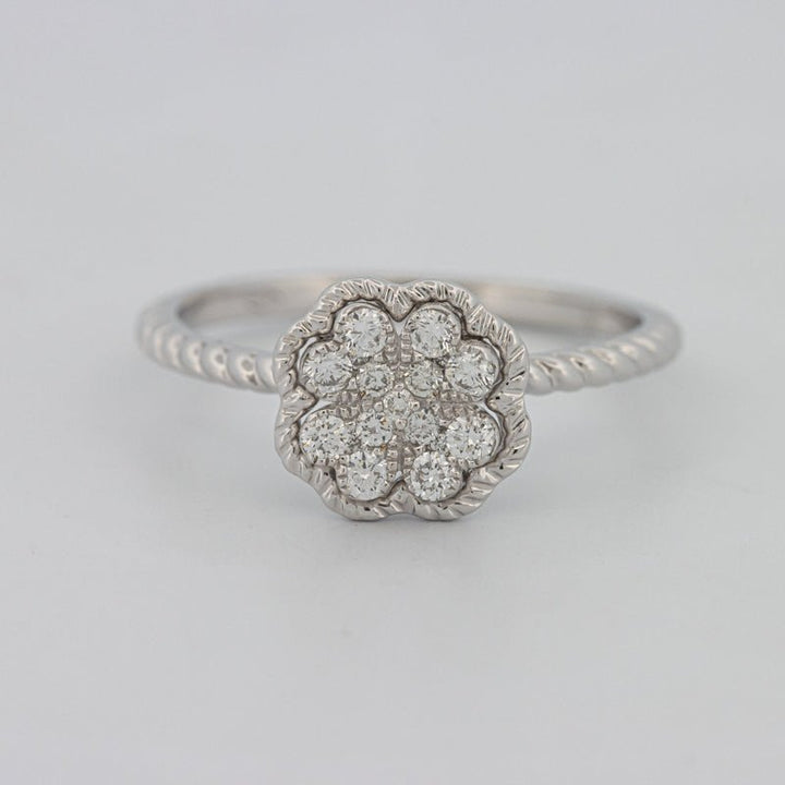 Invisible Flower Solitaire Dot Ring - ZIZOV DIAMONDS