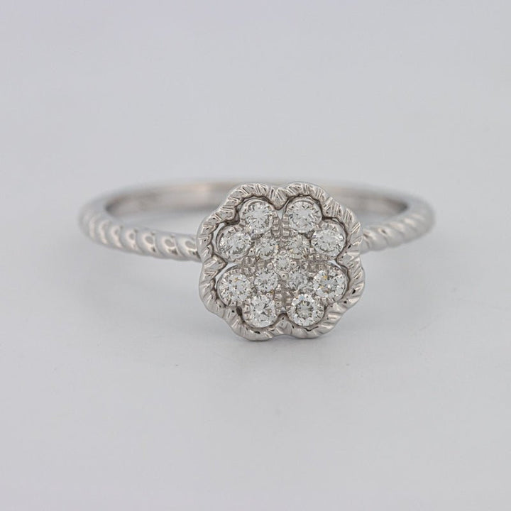 Invisible Flower Solitaire Dot Ring - ZIZOV DIAMONDS