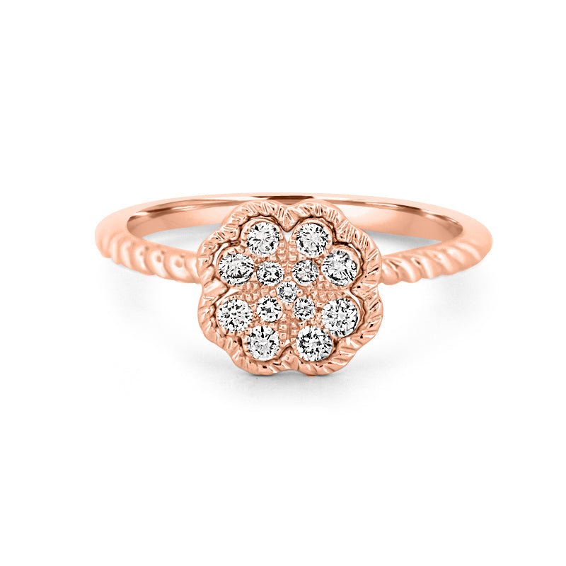 Invisible Flower Solitaire Dot Ring - ZIZOV DIAMONDS