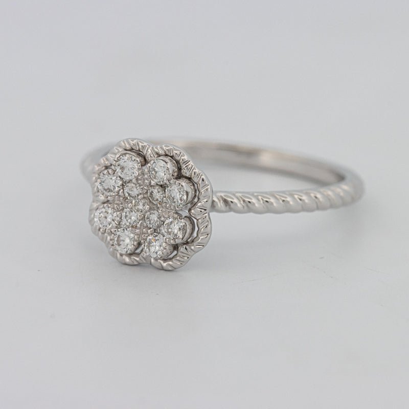 Invisible Flower Solitaire Dot Ring - ZIZOV DIAMONDS