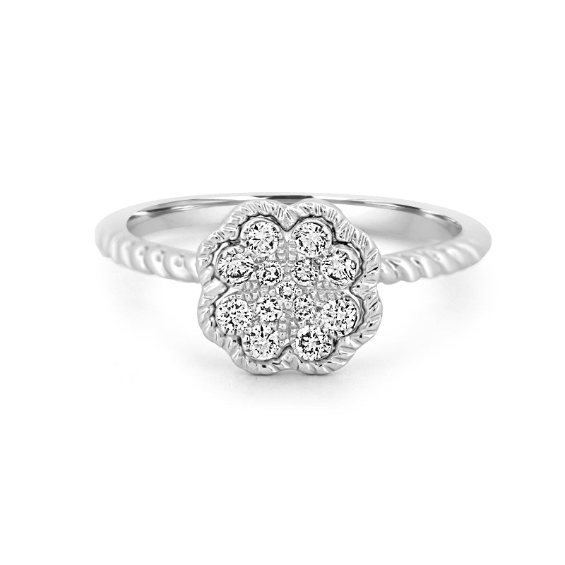 Invisible Flower Solitaire Dot Ring - ZIZOV DIAMONDS