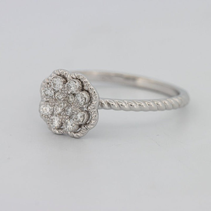 Invisible Flower Solitaire Dot Ring - ZIZOV DIAMONDS