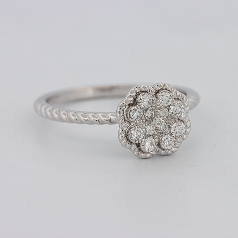 Invisible Flower Solitaire Dot Ring - ZIZOV DIAMONDS