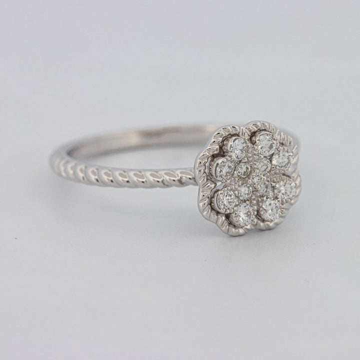 Invisible Flower Solitaire Dot Ring - ZIZOV DIAMONDS