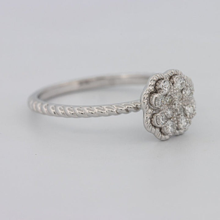 Invisible Flower Solitaire Dot Ring - ZIZOV DIAMONDS
