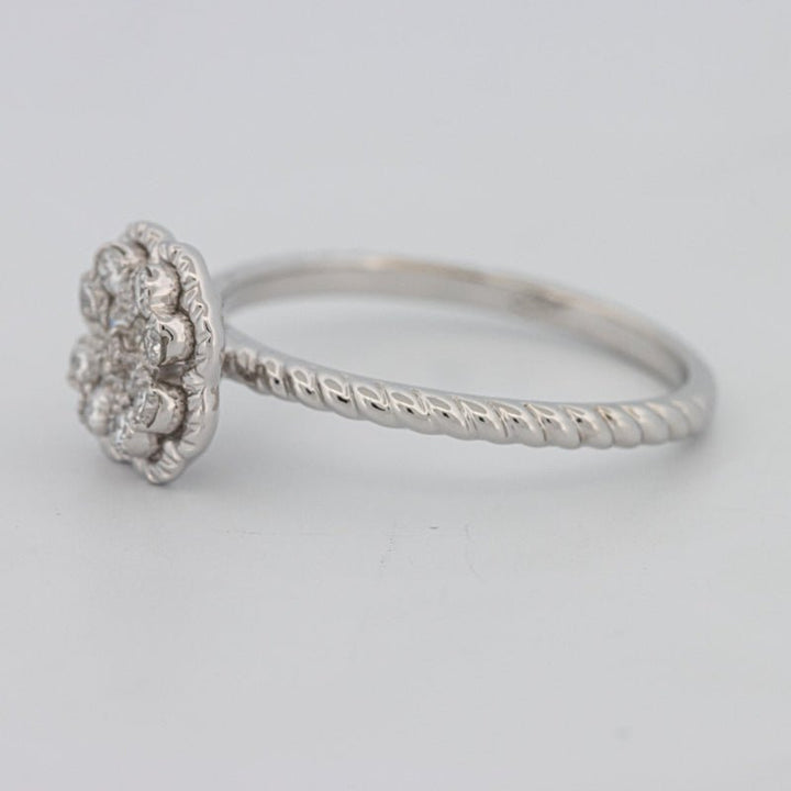 Invisible Flower Solitaire Dot Ring - ZIZOV DIAMONDS