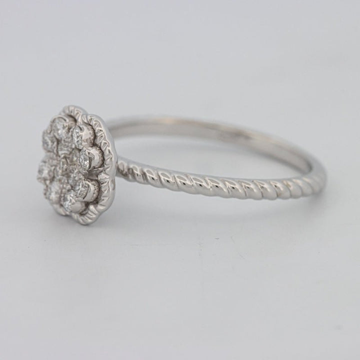 Invisible Flower Solitaire Dot Ring - ZIZOV DIAMONDS