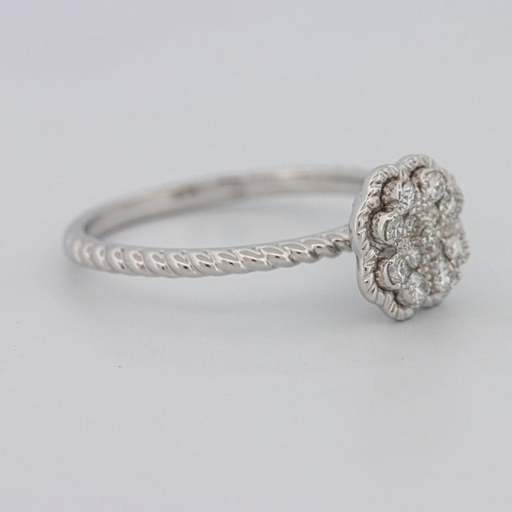 Invisible Flower Solitaire Dot Ring - ZIZOV DIAMONDS