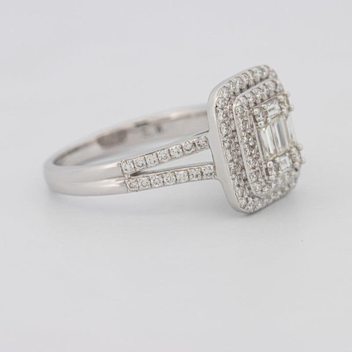 Invisible Halo Square Diamond with a Split Band - ZIZOV DIAMONDS