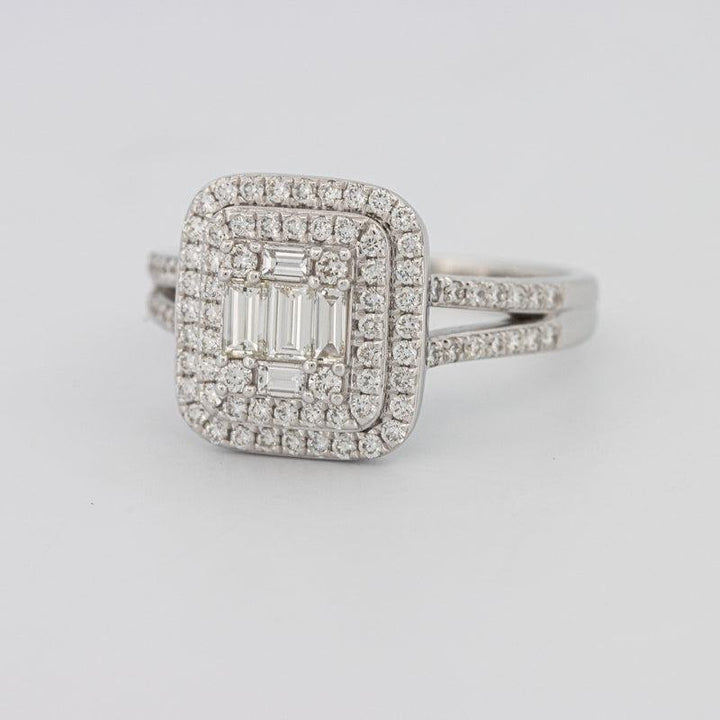 Invisible Halo Square Diamond with a Split Band - ZIZOV DIAMONDS