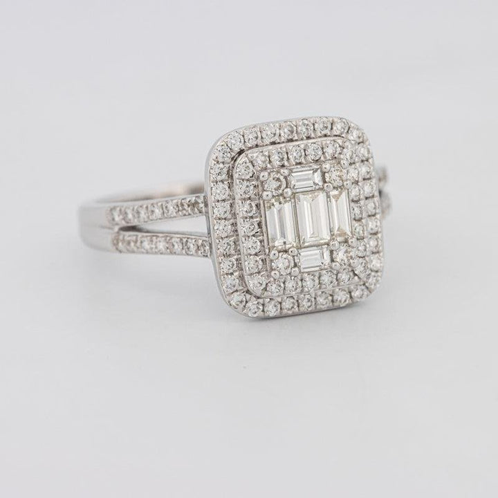 Invisible Halo Square Diamond with a Split Band - ZIZOV DIAMONDS