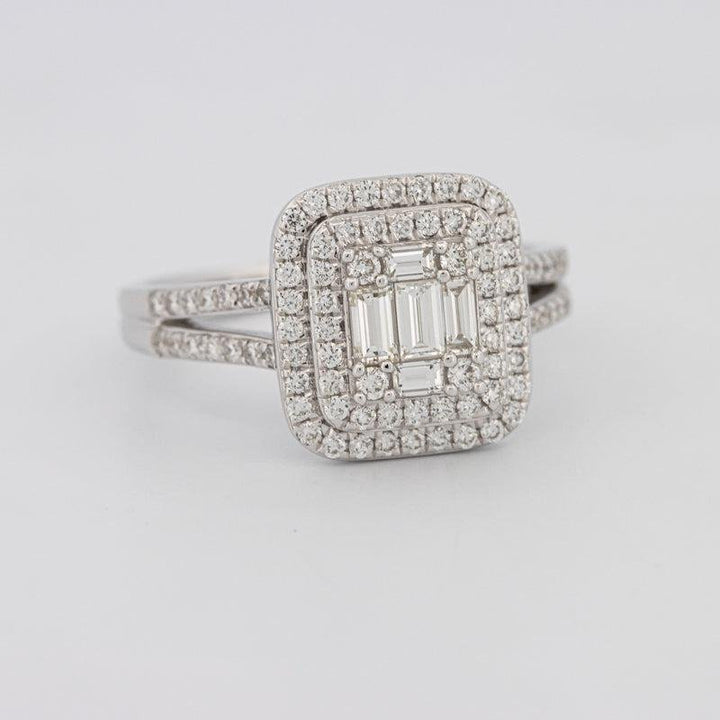 Invisible Halo Square Diamond with a Split Band - ZIZOV DIAMONDS