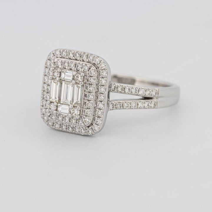 Invisible Halo Square Diamond with a Split Band - ZIZOV DIAMONDS