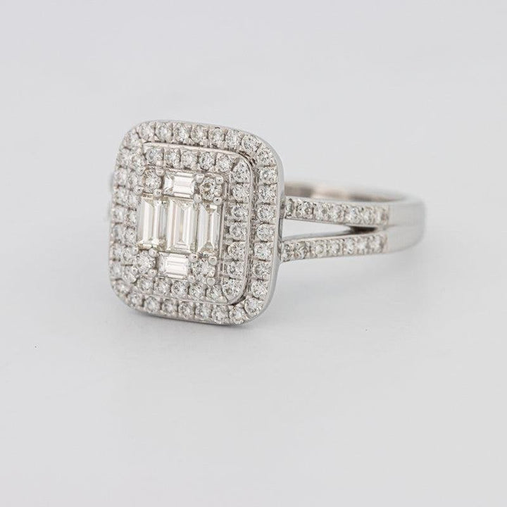 Invisible Halo Square Diamond with a Split Band - ZIZOV DIAMONDS