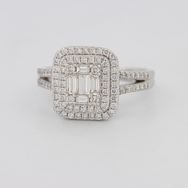 Invisible Halo Square Diamond with a Split Band - ZIZOV DIAMONDS