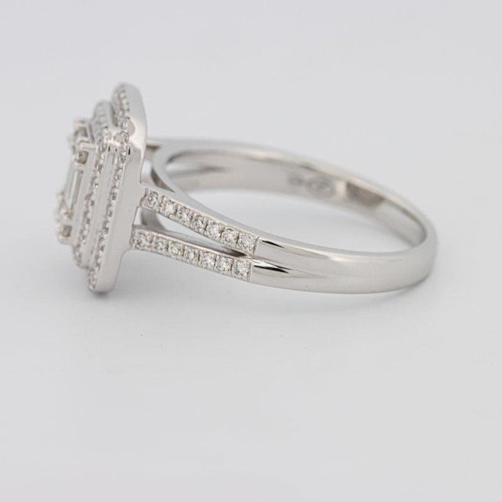 Invisible Halo Square Diamond with a Split Band - ZIZOV DIAMONDS