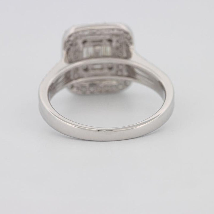 Invisible Halo Square Diamond with a Split Band - ZIZOV DIAMONDS