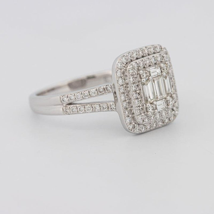 Invisible Halo Square Diamond with a Split Band - ZIZOV DIAMONDS