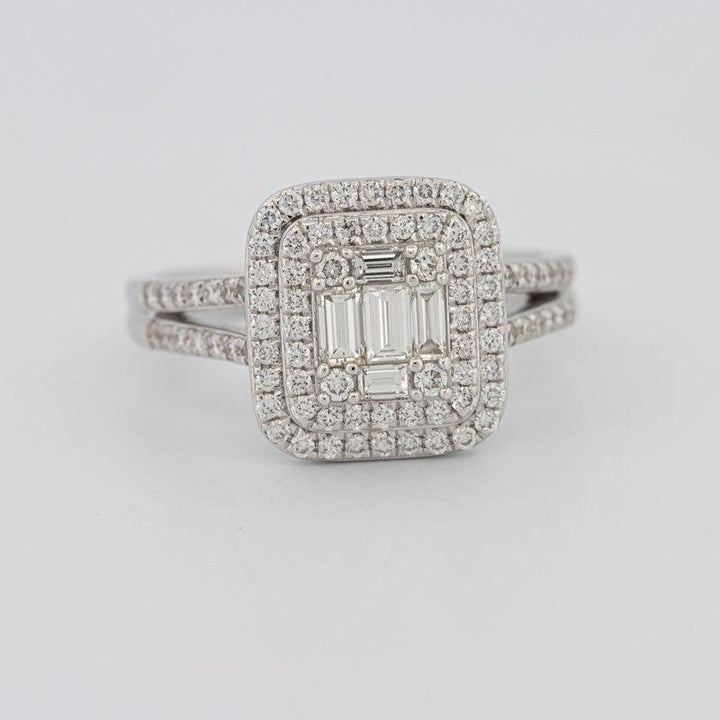 Invisible Halo Square Diamond with a Split Band - ZIZOV DIAMONDS